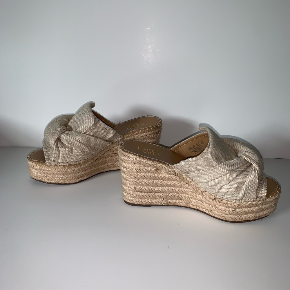 New Franco Sarto Wedge Sandals Gold Size 8.5